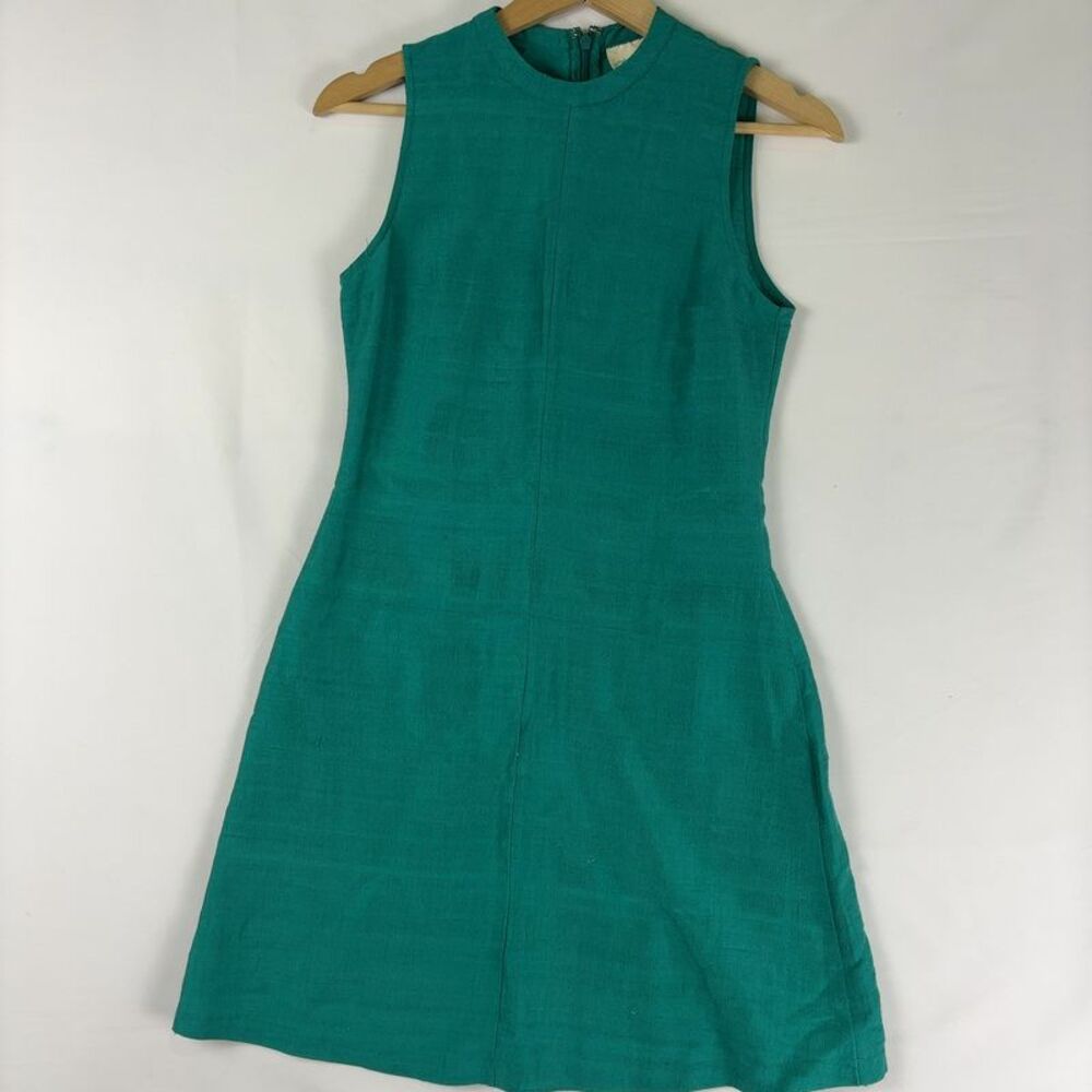 Sleeveless Teal Mini Dress - Classic A-Line